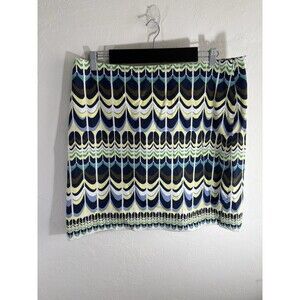 Talbots Women's Sz 16 Geometric Scallop Print Pencil Short Skirt Lined Side Zip